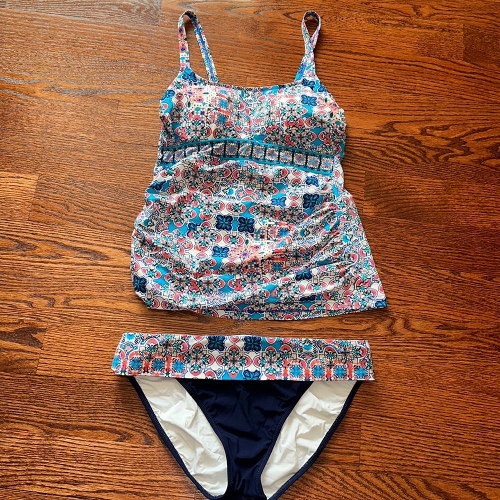 Profile by Gottex tankini top and fold over bottom - size 12